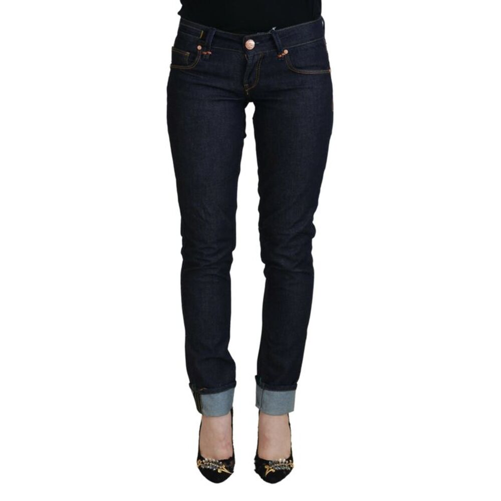 Acht Blue Cotton Low Waist Slim Fit Women Casual Women's Jeans